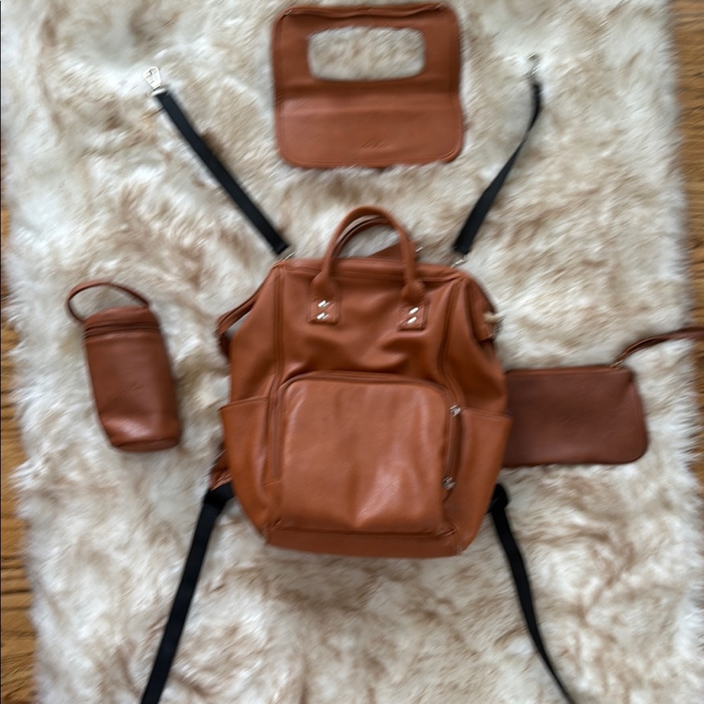 Stylish Brown Kids Backpack Set $60